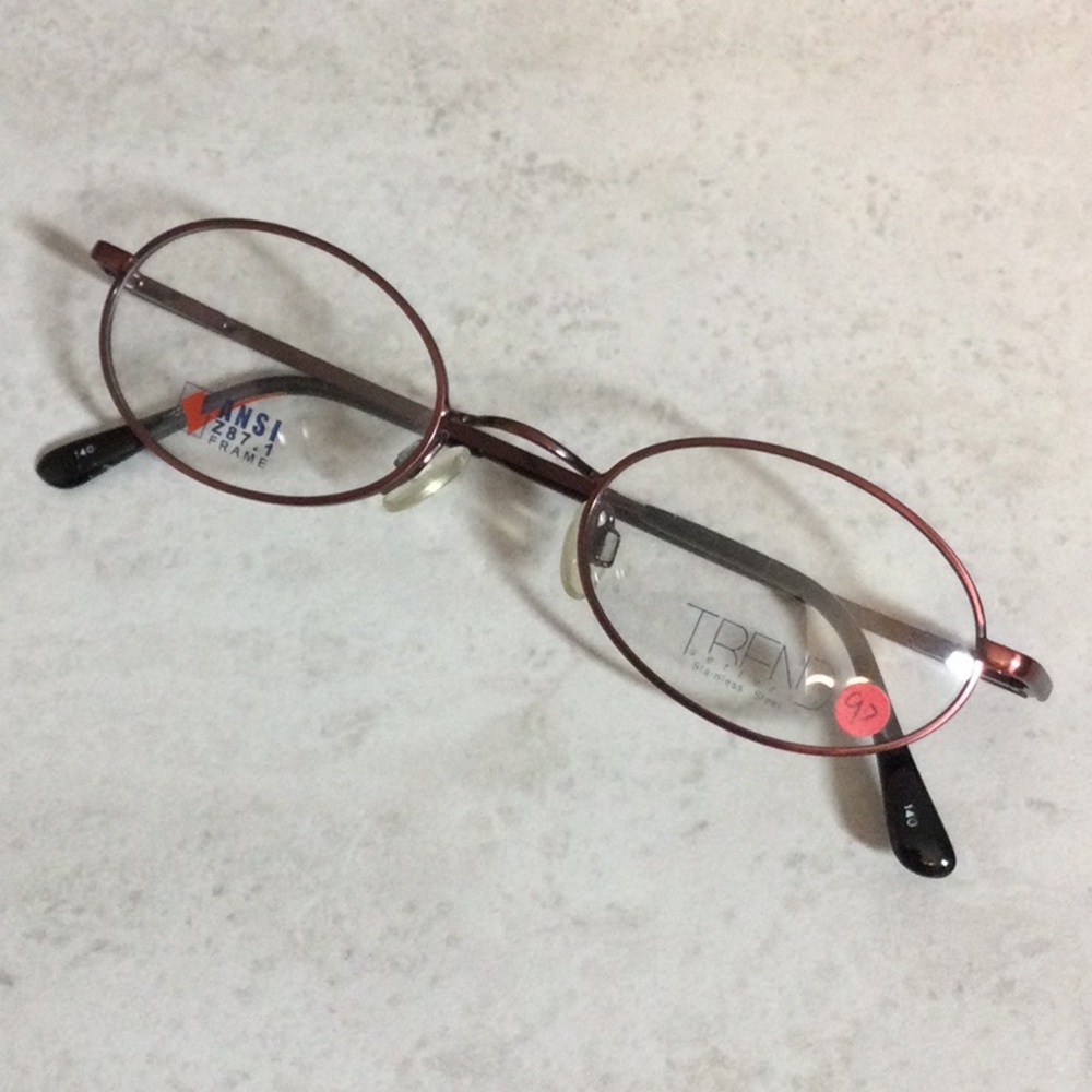 NWT Trend Setters dark pink oval metal eyeglasses new old stock
